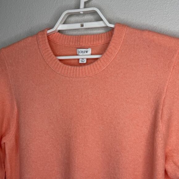 J.Crew Pullover Tunic Sweater Womens Size XL Orange Long Sleeve Crew Neck Slits - Picture 2 of 6